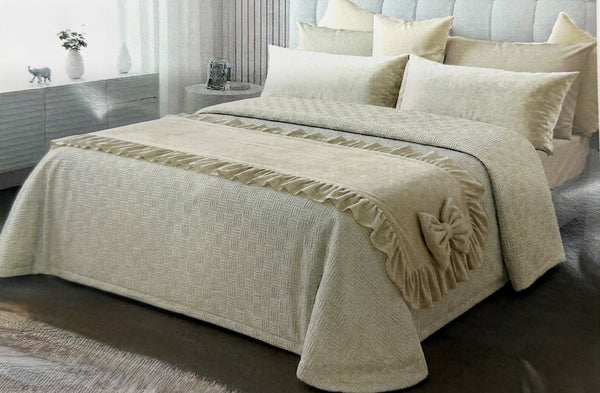 Runner 80x260 con Volant per Letto in Velluto +2 Federe 50x80 Charro